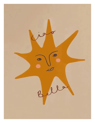 Wandkunst Leinwanddrucke Böhmische Sonne Mond Tier Cartoon Minimalistischen Wand Kunstdruck Leinwand Malerei Poster Für Wohnzimmer Moderne Wohnkultur(J,50x70cm) von MINGYTN