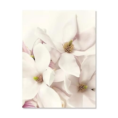 Wandkunst Leinwanddrucke Landschaft Magnolia Blume Wand Bilder Reed Minimalist Ästhetik Druck Leinwand Malerei Für Wohnzimmer Moderne Wohnkultur(E,40x60cm) von MINGYTN