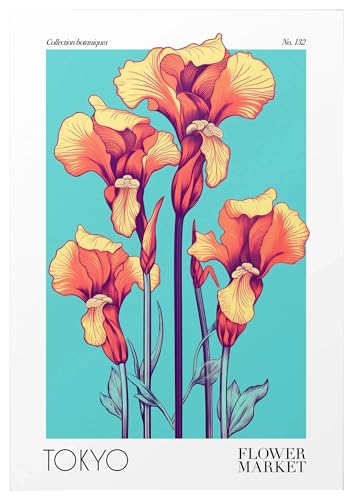 Wandkunst Leinwanddrucke Leinwand Malerei Dekoration Minimalistischen Blume Markt Ausstellung Poster Mid Century Moderne Drucke Home Zimmer Abstrakte Decor(E,40X50cm) von MINGYTN