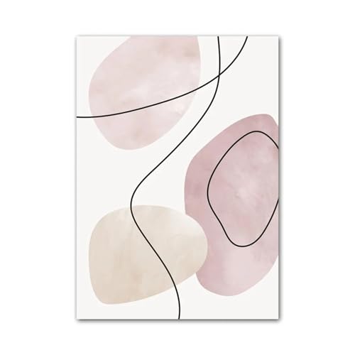 Wandkunst Leinwanddrucke Linie Blumenmädchen Pflanzen Blätter Geometrische Abstrakte Wandkunst Minimalistische Ästhetik Druck Leinwandgemälde Für Moderne Wohnkultur(G,40X50cm) von MINGYTN