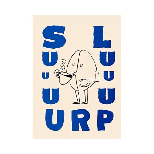 Wandkunst Leinwanddrucke Lustige Kaffee Club Taucher Abstrakte Leinwand Drucke Poster Moderne Minimalismus Malerei Küche Wand Kunst Wohnkultur(U,40x60cm) von MINGYTN