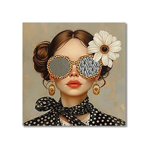 Wandkunst Leinwanddrucke Vintage Illustration Abstrakte Blumengläser Kunst Poster Cartoon Wand Leinwand Malerei Geeignet Für Wohnzimmer Dekoration(F,50x70cm) von MINGYTN