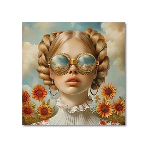 Wandkunst Leinwanddrucke Vintage Illustration Abstrakte Blumengläser Kunst Poster Cartoon Wand Leinwand Malerei Geeignet Für Wohnzimmer Dekoration(K,21x30cm) von MINGYTN