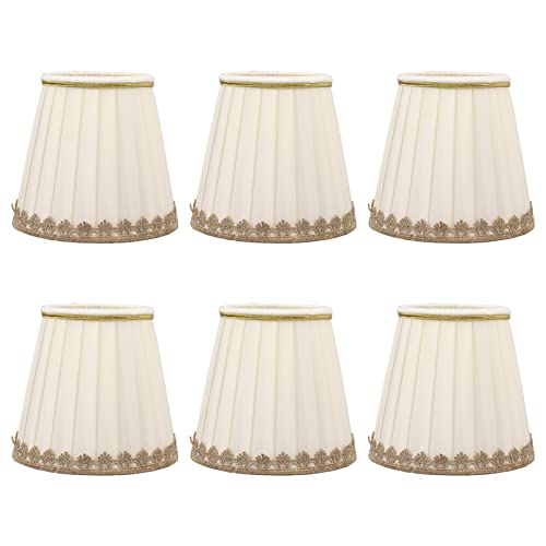 MINGZHE 6-teiliges Kerzenlampen-Lampenschirm-Set Zum Anklipsen von Stoff-Lampenschirmen für Tischlampen, Wandlampenschirme, Kronleuchter-Set für Tisch-, Nachttisch-, Wandlampen und Stehleuchten von MINGZHE