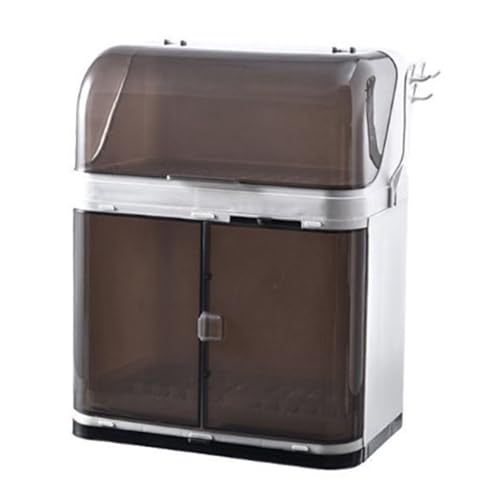 MINGZHE Küchen-Geschirrständer, Vielseitig Einsetzbar, Doppellagig, Großes Fassungsvermögen, Abfluss-Design, Kunststoff-Geschirrtrockner mit Deckel, Abtropfgestell für Küchentheke, Großer Utensilienha MINGZHE Küchen-Geschirrständer, Vielseitig Einsetzbar, Doppellagig, Großes Fassungsvermögen, Abfluss-Design, Kunststoff-Geschirrtrockner mit Deckel, Abtropfgestell für Küchentheke, Großer Utensilienha von MINGZHE