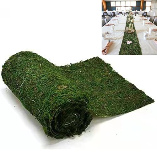 MINGZHE Moos-Tischläufer, Moos Zum Basteln, Moosdecke, Konserviertes Moos, Tischdekoration, Getrocknete Moosblattrolle Zum Basteln (108,2 * 11,8 Zoll) von MINGZHE