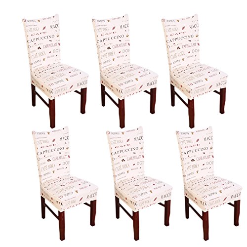 MINGZJ Stretch Stuhlhussen Stretch-Stuhlbezug Elastische Husse Dekoration Stuhl Husse aus Elastik-Stoff für universelle Passform Packung mit 6 Stück von MINGZJ