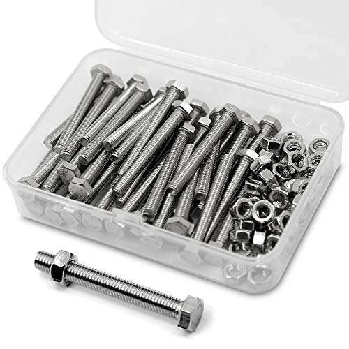 M5*40mm 40 Stück 304 Edelstahl Sechskantschrauben Bolzen und Muttern set, Maschinenschrauben schrauben M5*40mm 40 Stück 304 Edelstahl Sechskantschrauben Bolzen und Muttern set, Maschinenschrauben schrauben von MINHER