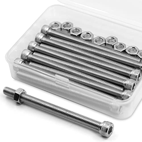 M6*100mm 10 Stück 304 Edelstahl Sechskantschrauben Bolzen und Muttern set, Maschinenschrauben schrauben von MINHER