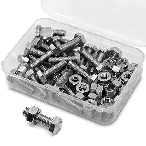 M6*10mm 40 Stück 304 Edelstahl Sechskantschrauben Bolzen und Muttern set, Maschinenschrauben schrauben M6*10mm 40 Stück 304 Edelstahl Sechskantschrauben Bolzen und Muttern set, Maschinenschrauben schrauben von MINHER