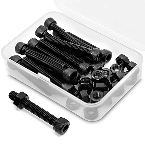 M6*40mm 20 Stück Innensechskantschraube und Mutter Kombinationsbox Zylinderschrauben mit Innensechskant 12,9 Grad Kohlenstoffstahl von MINHER