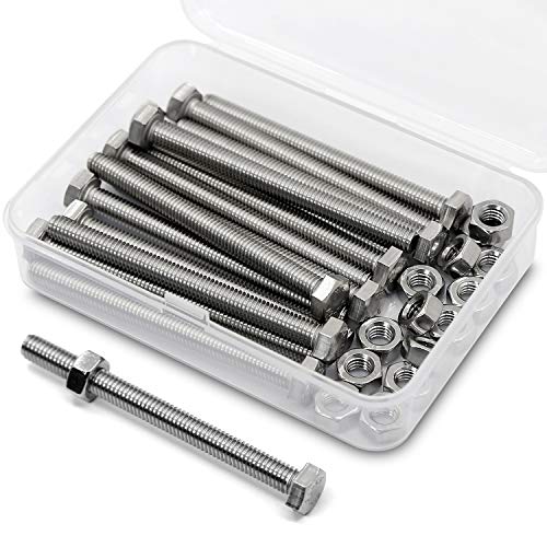 M6*60mm 15 Stück 304 Edelstahl Sechskantschrauben Bolzen und Muttern set, Maschinenschrauben schrauben von MINHER