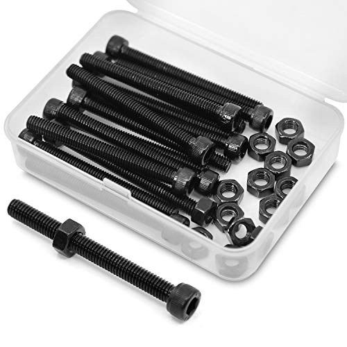 M6*60mm 15 Stück Innensechskantschraube und Mutter Kombinationsbox Zylinderschrauben mit Innensechskant 12,9 Grad Kohlenstoffstahl von MINHER
