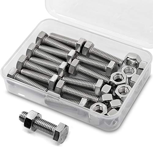 M8*30mm 15 Stück 304 Edelstahl Sechskantschrauben Bolzen und Muttern set, Maschinenschrauben schrauben von MINHER