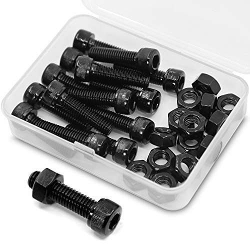 M8*30mm 15 Stück Innensechskantschraube und Mutter Kombinationsbox Zylinderschrauben mit Innensechskant schwarz 12,9 Grad Kohlenstoffstahl von MINHER