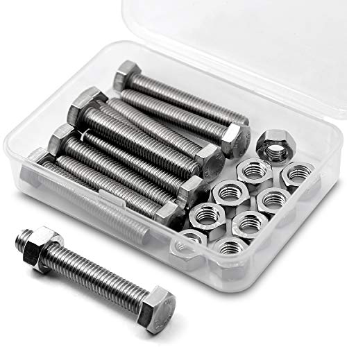 M8*40mm 10 Stück 304 Edelstahl Sechskantschrauben Bolzen und Muttern set, Maschinenschrauben schrauben von MINHER