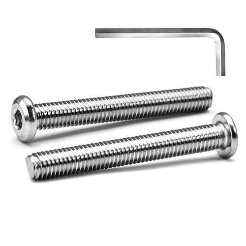 MINHER 10 Sätze M6 x 60mm Schrauben,Flachkopfschrauben, A2 V2A Edelstahl Flachkopf-Innensechskantschrauben für Möbel(mit Innensechskantschlüssel) von MINHER