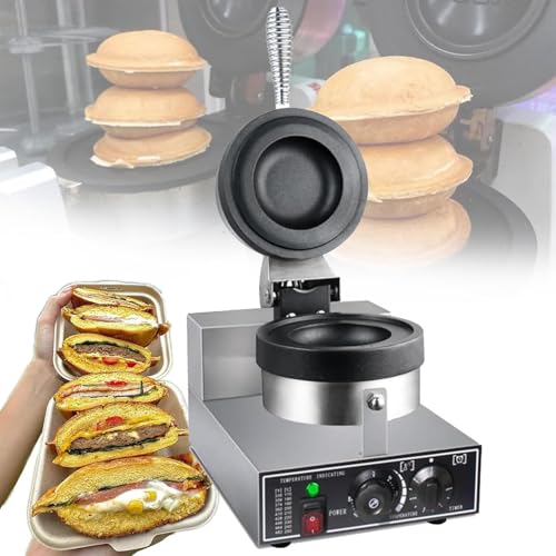 MINHUIJIHUI Burgermaker Elektrisch,Eiscreme Burger Maker,Kommerzielle Antihaftbeschichtete Panini-Presse,Elektrische UFO-Burger-Presse,Beidseitige Heizung,Einstellbare Temperatur 50-300 ℃ von MINHUIJIHUI
