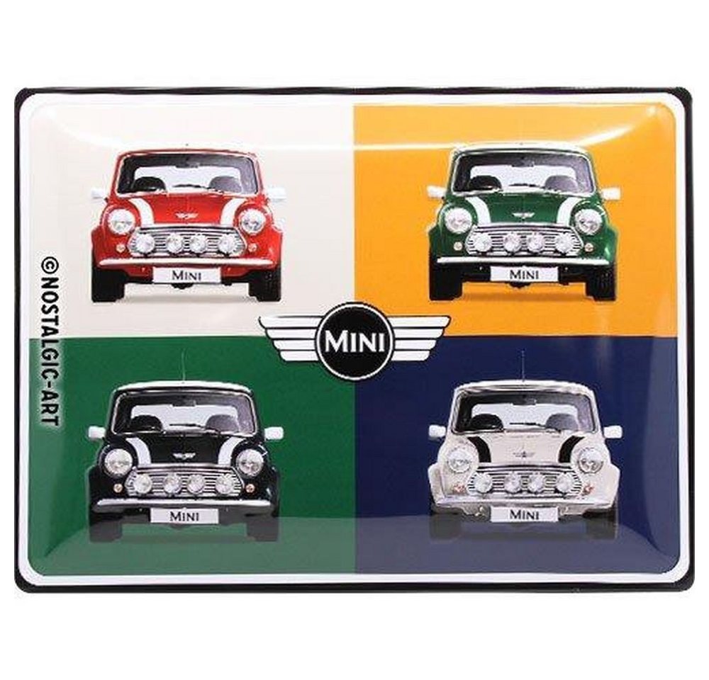 MINI Glattblech Mini Pop Art Retro Blechschild Metallschild 30x40cm, (1-St) von MINI