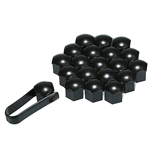 MINIKS 20 Stück 17mm 19mm Radschraubenkappen Auto Radmutterkappen für Porsche Boxster 987 Boxster 981 Cayenne, Radschrauben Kappen Auto Sechskant Radmuttern Abdeckung,A-17MM/BLACK von MINIKS