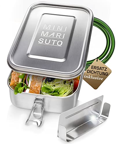 MINIMARISUTO Premium Edelstahl Brotdose mit Trennwand 1200ml [auslaufsicher & BPA-frei] Brotdose Kinder & Lunchbox Erwachsene | Jausenbox mit Fächern von MINIMARISUTO