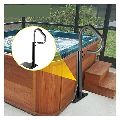 57 "Whirlpool-Handlauf-Spa-Handläufe mit Schiebermontage Basis 600 Lbs Ladungskapazität schwerer Eisen -Spa -Seitenschritt schwarz,Stabilere Arbeitsplätze von MINING