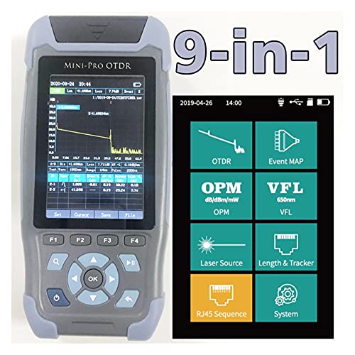 98. 0Rev. Mini Pro-Reflektometer 9 fungiert in 1 Gerät OPM OLS VFL. Veranstaltungskarte RJ45. Ethernet-Kabelsequenz-Abstandspürer,Präzise Anpassung(1310 1550nm (APC)) von MINING