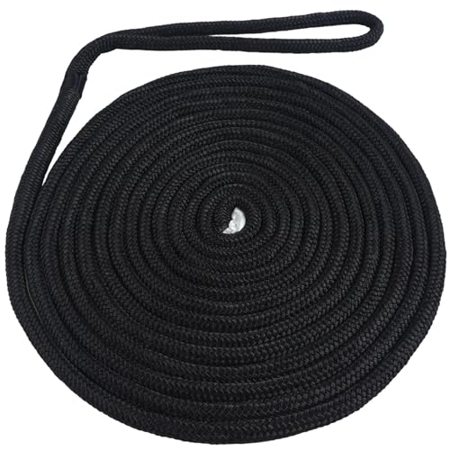 Ankerseil, 1Pcs Dock Linien Doppelt Geflochtene Nylon Docking Linien Mit 12in Öse Boot Seil Festmacher Docking Linien Marine seil Boot Werkzeug,Mehrzweck(50FT 5-8in) von MINING