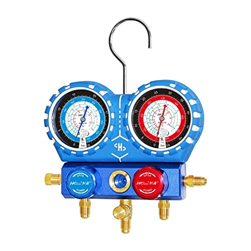 Druckmesser Klimaanlage Kältemittel Freon Doppelventil Diagnostik Reparaturwerkzeuge Aktuelle Teiler R410A. Vielfältiger Tester,Präzise Anpassung(Only Pressure gauge) von MINING