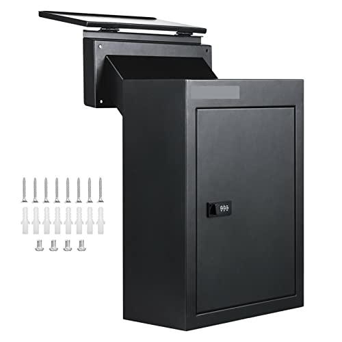 Durch die Wand-Postfächer-Buchstaben-Dropbox Regenfisch mit einstellbarer Schachteinzahlungstropfenbox und Code-Sperre for Home/Office Schwarz,Stabilere Arbeitsplätze von MINING