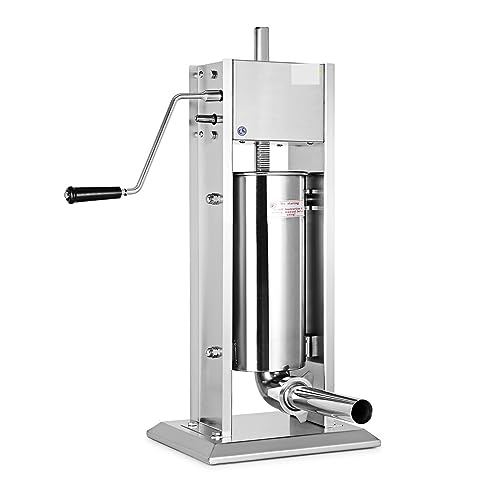 Edelstahl 7L Wurstfüller Stuffer Salami Maker Vertikale Fleischfüllmaschine Manuelles Rohr mit 5 Fülldüsen,Hervorragende Stabilität Edelstahl 7L Wurstfüller Stuffer Salami Maker Vertikale Fleischfüllmaschine Manuelles Rohr mit 5 Fülldüsen,Hervorragende Stabilität von MINING
