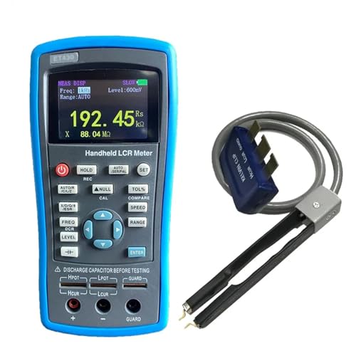 Elektronischer Lasttester, ET430 Multifunktions-LCR-Handheld-Digital-Brid-Meter DCR-Modus Hochpräziser Kapazitäts-Induktivitäts-Widerstandsmessrät-Tester(With SMD clips) von MINING