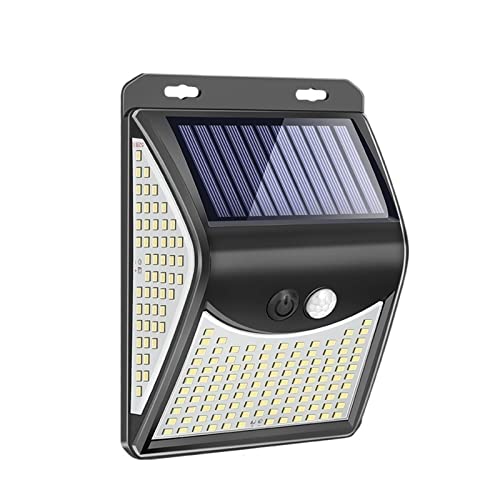 Flutlicht, 244 222 LED Solarlicht im Freien Solarlampe mit Bewegungssensor Solar angetriebene Sonnenlicht -Scheinwerfer for Gartendekoration(1 pcs-222LEDs-4Modes) von MINING