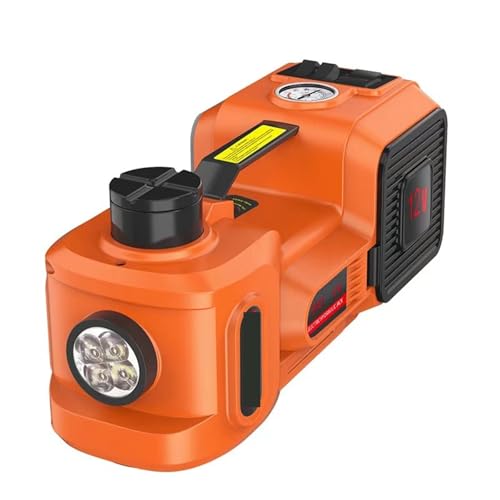 Hydraulikzylinder, 12V 5Tonnen Elektroauto-Hydraulikwagenheber mit Reifenfüllpumpe und LED-Taschenlampe 3-in-1-Hebebühnen mit sicheren Hammerwerkzeugen for Autos für den Dauereinsatz(155mm-450mm) von MINING