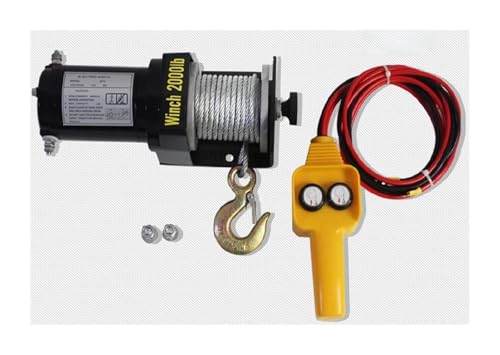 Kabeltrommeln, 2000lb-3000lb 12V 24V Tragbare Elektrische Winde Auto Lkw Auto Bar Anhänr Hand Werkzeug Puller Stahl Draht Seil,Extrem langlebig(50010039 2000LB 12V) von MINING