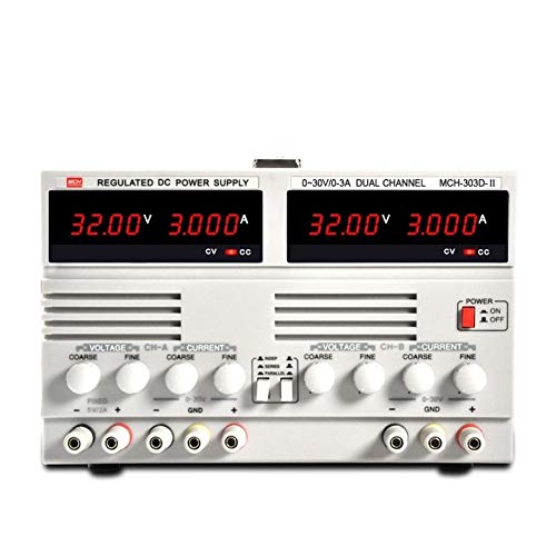 Labornetzteil, MCH-303D-II Geregeltes Doppel-Gleichstromnetzteil 30 V 3A, linear einstellbar zum Laden von Batterien,Zuverlässigkeit und Sicherheit(110V) von MINING