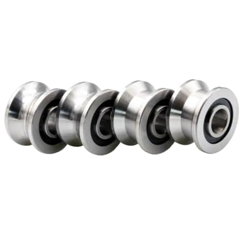 Lager, T22 8 * 22,5 * 14,5 * 13,5 mm Miniatur-Edelstahl-U-Rillen-Riemenscheibenlager, hochpräzises Schienen-Gleitrollen-Kugellager,Verbesserte Haltbarkeit von MINING