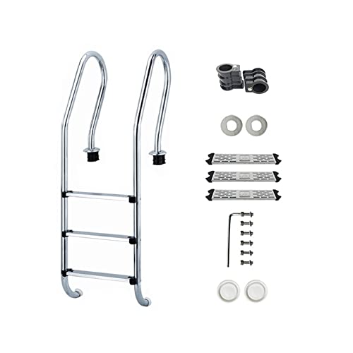 Leiter für Einbaupools, Pool-Rolltreppe Verdickte 304 Edelstahl-Swimmingpool-Rolltreppe Einseitige Handlauf-Kletterleiter(Embeded-3steps) von MINING