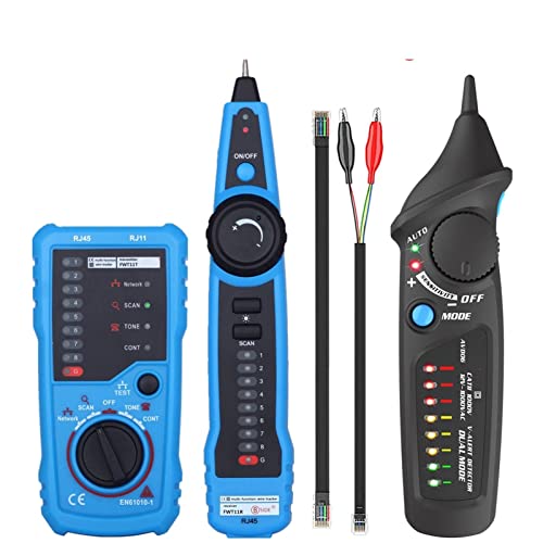 MINING Fasertester, Fwt11. Hohe Qualität RJ11 RJ45. Cat5 Cat6 Telefonkabel Tracker Toner Ethernet Lan Netzwerkkabel-Tester-Finder,Multifunktion(FWT11 with AVD06) von MINING