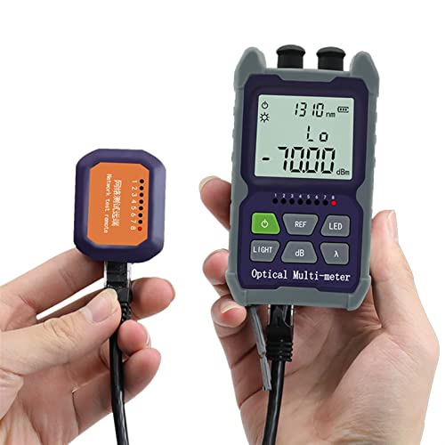MINING Fasertester, Mini 4 in 1 optischer Leistungsmessgerät hochpräziser rotes Licht integrierter Maschine Visueller Fehler Locator Netzwerk Kabeltest 5km 15km30km,Multifunktion(OP50CP-TV01) von MINING