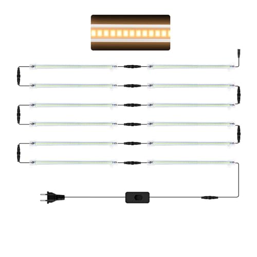 Pflanzenlampen, 1–12 Stück LED-Streifen-Wachstumslampe, Voll-Sonnenlicht-Phytolampe for Gemüsepflanzen, 30/50 cm, LED-Streifen, Wachstumslicht, 2,7 W, 6 W(12pcs 30CM with) von MINING