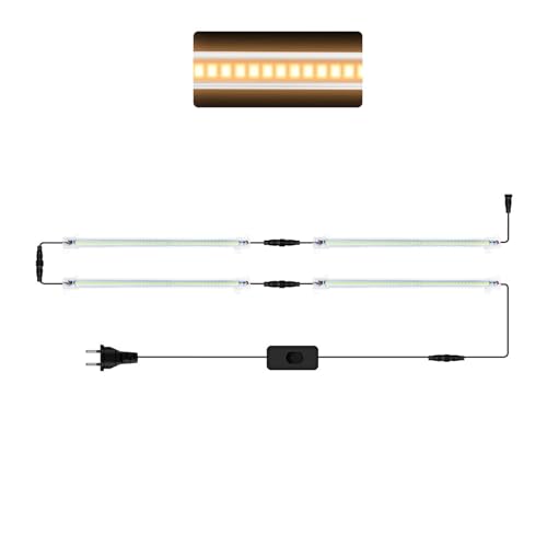 Pflanzenlampen, 1–12 Stück LED-Streifen-Wachstumslampe, Voll-Sonnenlicht-Phytolampe for Gemüsepflanzen, 30/50 cm, LED-Streifen, Wachstumslicht, 2,7 W, 6 W(4pcs 30CM with) von MINING