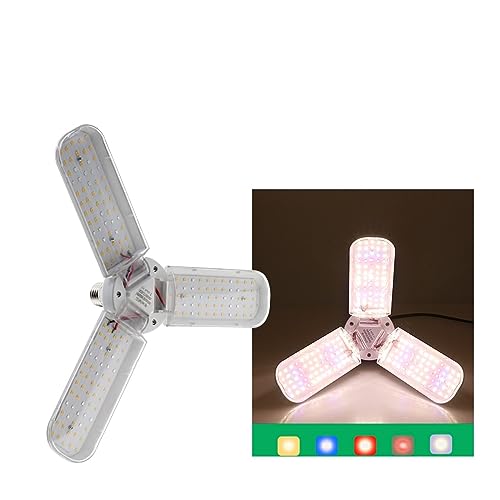 Pflanzenlampen, 24W 36W 48W faltbares LED-Wachstumslicht Vollspektrum E27 Pflanzenwachstumslampe for Zimmerpflanzen Blumensämling(36W-Only lamp) von MINING