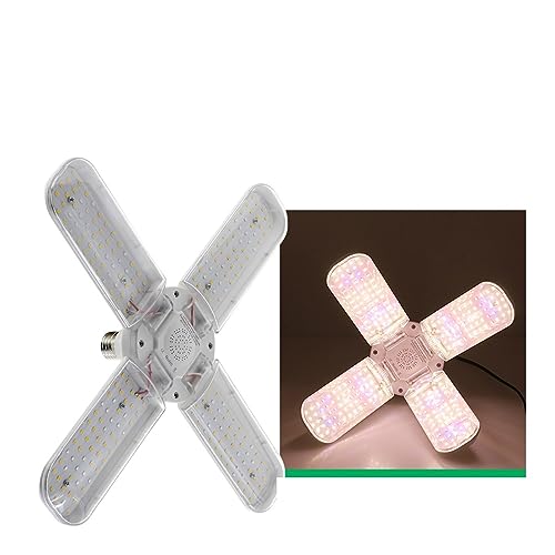Pflanzenlampen, 24W 36W 48W faltbares LED-Wachstumslicht Vollspektrum E27 Pflanzenwachstumslampe for Zimmerpflanzen Blumensämling(48W-Only lamp) von MINING