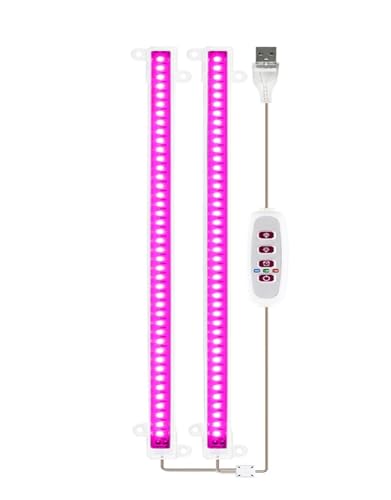 Pflanzenlampen, LED-Voll-Phyto-Lampe, USB, 5 V, Wachstumslichtleiste, 30 cm, 1T, 2T, 3T, 4T, Pflanzen, Blumen, LED-wächshaus, Cultivo, Hydrokultur(Pink Light 2 head) von MINING