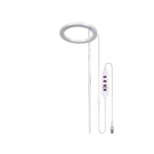 Pflanzenlampen, Ringförmis LED-Pflanzenlicht, kleines Wachstumslicht, USB-Timing-Dimmung, eignet for Zimmerpflanzen-Topf-Sukkulenten-Aquarium-Licht(Natural light,1 Light ring) von MINING