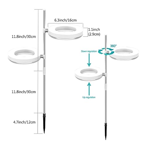Pflanzenlampen, USB-LED-Wachstumslichter for Zimmerpflanzen, Vollspektrum-Ringlicht, dimmbar, 3/9/12 Stunden, Timer, Sämlinge, Blumen, Gemüse(2 Rings) von MINING