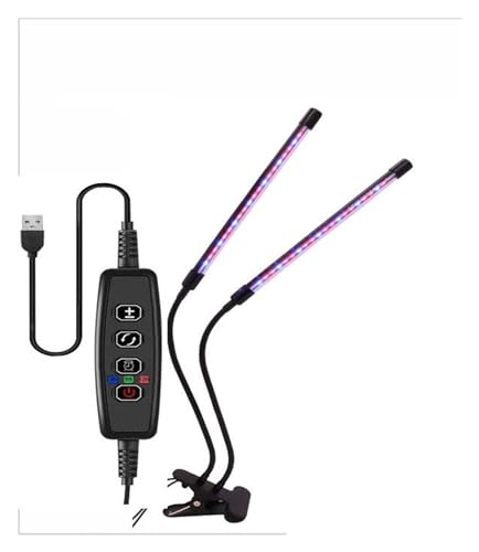 Pflanzenlampen, USB-Pflanzen-Wachstumslampe, 1–4 Köpfe, Voll-LED-Wachstumslicht mit Timer, dimmbare Phyto-Sukkulentenlampe, ergänzende Lichtlampe(2 Head USB) von MINING
