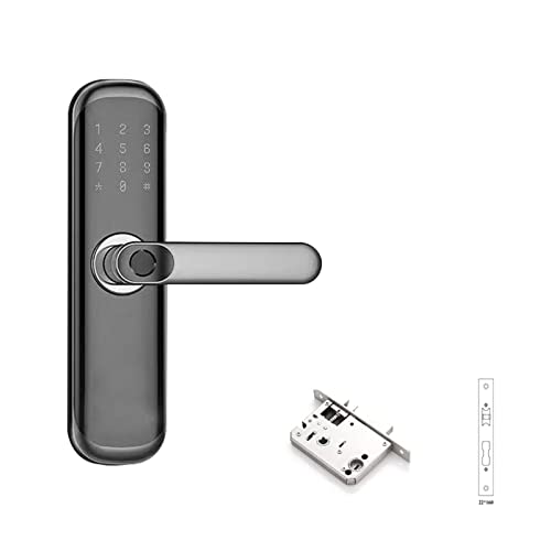 Smart Lock, Biometrische Fingerabdruck-Digitaltastatur Keyless Entry Code Intelligentes Türschloss mit Griff für die Haustür(Kit1) von MINING