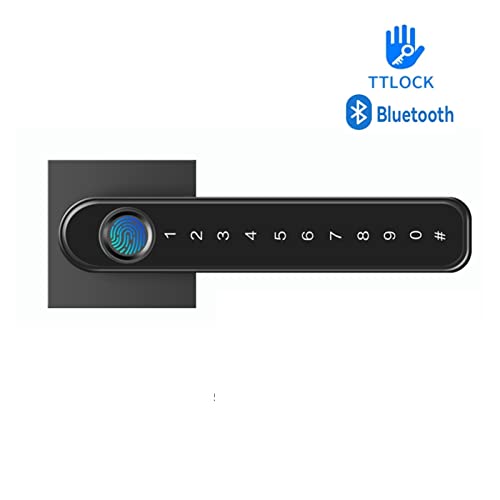 Smart Lock, Bluetooth-Fingerabdruckschlösser Biometric Handle Smart Door Lock Smart Home Password Keyless Security Protection Gateway für die Haustür(With 1) von MINING